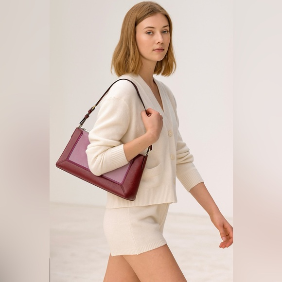 Kate Spade Color block Leather & Suede Shoulder Bag NWT - Picture 1 of 16